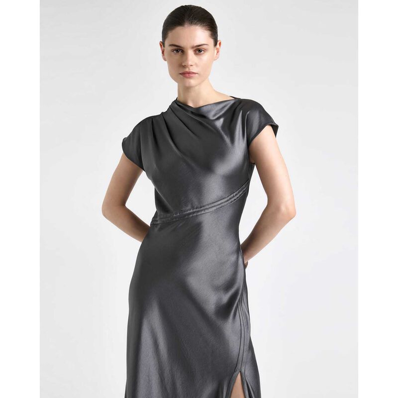 Cue Satin Bind Detail Midi Dress image number 7